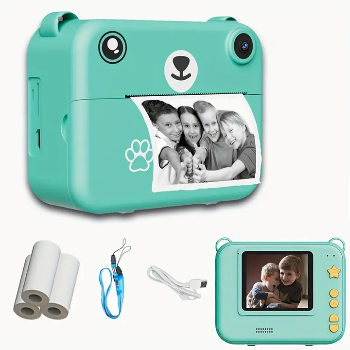 BowLift | SnapKid Instant Print Camera for Kids – 1080P HD Photo & Video with Printing Paper & USB Charger