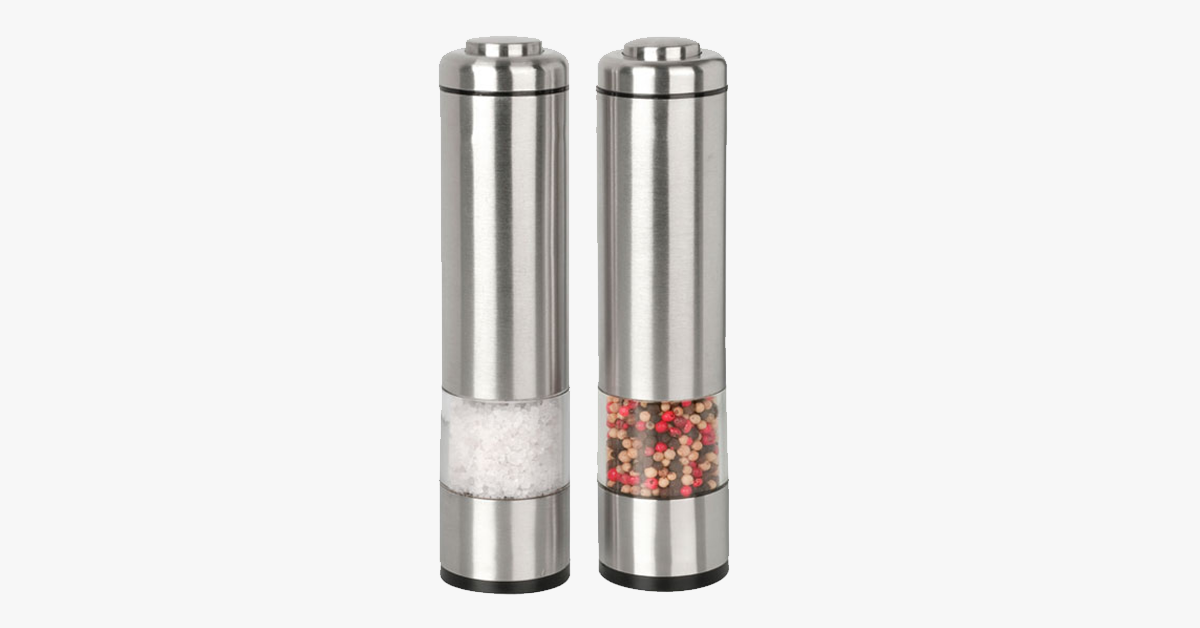 BowLift | Salt & Pepper Electric Grinder made of brushed stainless steel