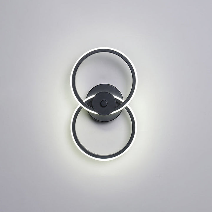 BowLift | Ring Flush Mount Wall Lamp Minimalistic Acrylic Black/White LED Wall Lighting Ideas in Warm/White Light