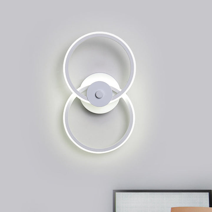 BowLift | Ring Flush Mount Wall Lamp Minimalistic Acrylic Black/White LED Wall Lighting Ideas in Warm/White Light