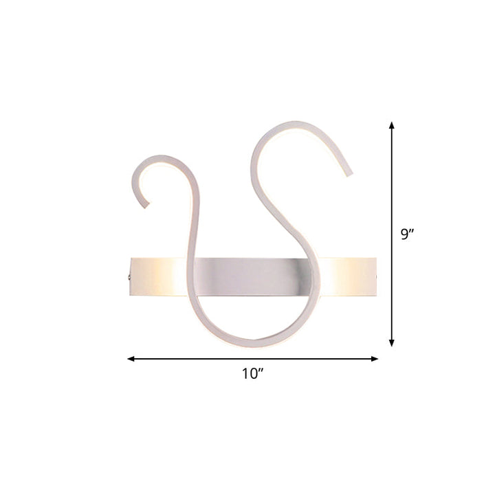 BowLift | Swirl Wall Light Minimalism Acrylic Living Room LED Wall Lamp in Warm/White Light