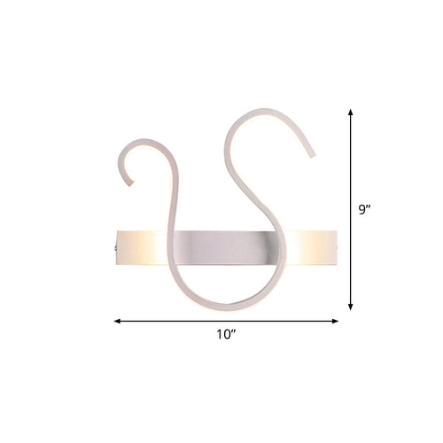BowLift | Swirl Wall Light Minimalism Acrylic Living Room LED Wall Lamp in Warm/White Light