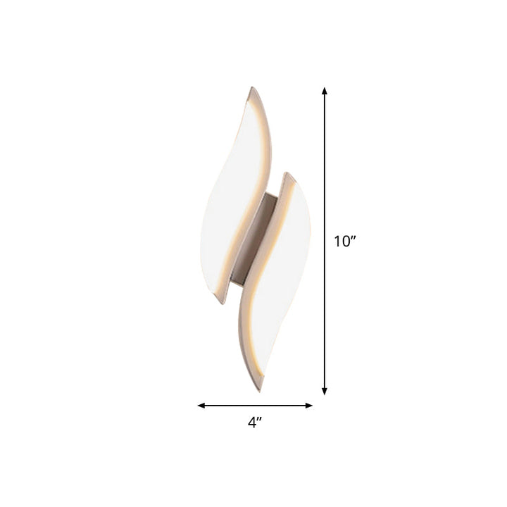 BowLift | Leaf Small LED Wall Light Simplicity Acrylic White Wall Mount Lighting in Warm/White Light