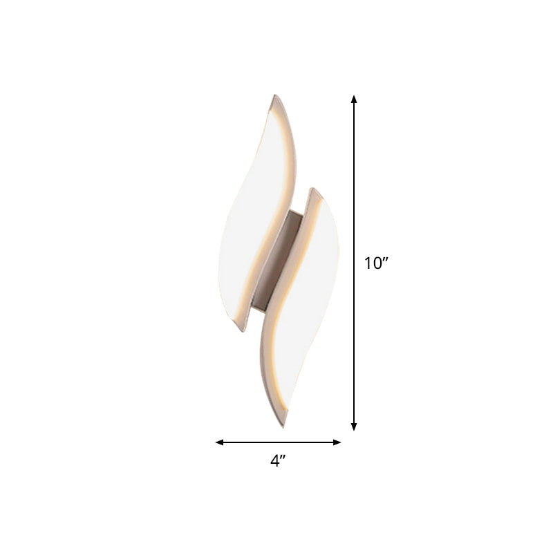 BowLift | Leaf Small LED Wall Light Simplicity Acrylic White Wall Mount Lighting in Warm/White Light