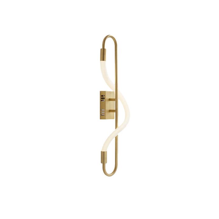 BowLift | Simple LED wall lighting ideas Gold finish rectangular wall light with tube acrylic diffuser
