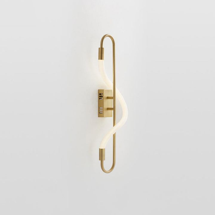 BowLift | Simple LED wall lighting ideas Gold finish rectangular wall light with tube acrylic diffuser