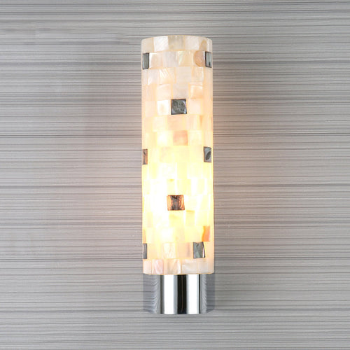 BowLift | Puzzled Work Column Wall Lamp Modern Shell 1 Head Bathroom Spotlight Lighting in Chrome