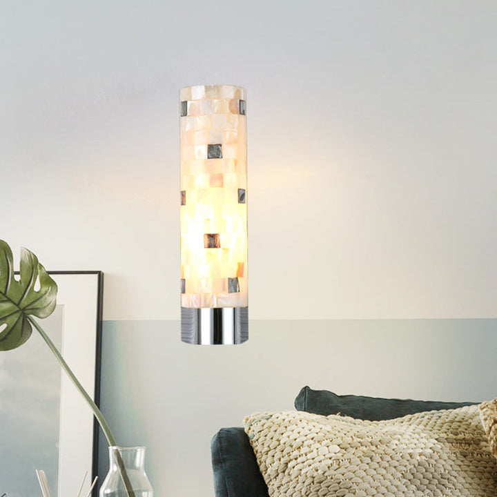 BowLift | Puzzled Work Column Wall Lamp Modern Shell 1 Head Bathroom Spotlight Lighting in Chrome