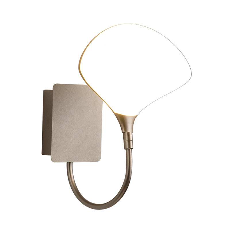 BowLift | Gold Arced Arm Wall Lighting Ideas Modernist LED Metal Wall Mount Lamp with Acrylic Shade
