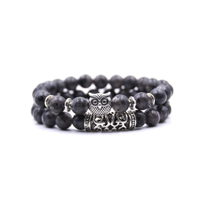 BowLift | Owl Charm Natural Stone Bracelet