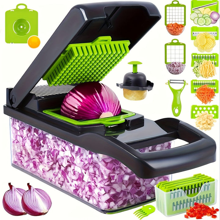Multifunctional Vegetable Cutter 16-in-1 with Catch Container | Bowlift