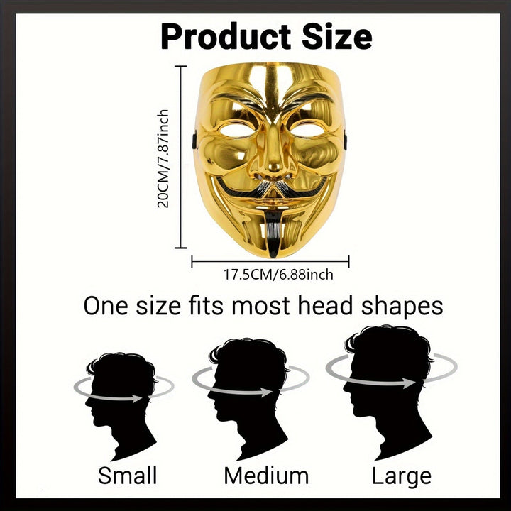 BowLift | Men’s Full Face Plastic Halloween Mask | Anonymous Cosplay