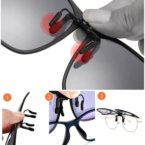BowLift | OogZeker Clip-on Sunglasses – Lightweight Polarized UV400 Clip-on for Eyeglass Wearers