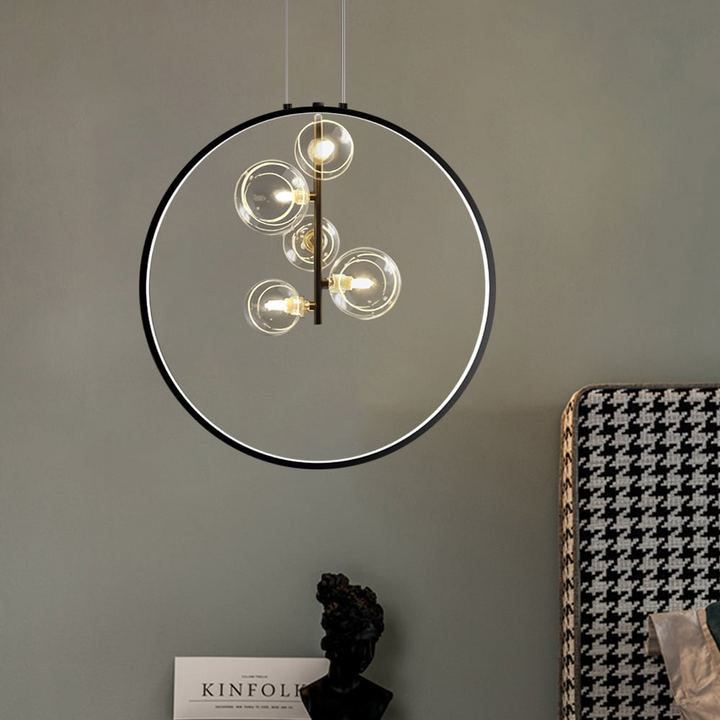 BowLift | Minimalist Glass Ball Pendant Light Black