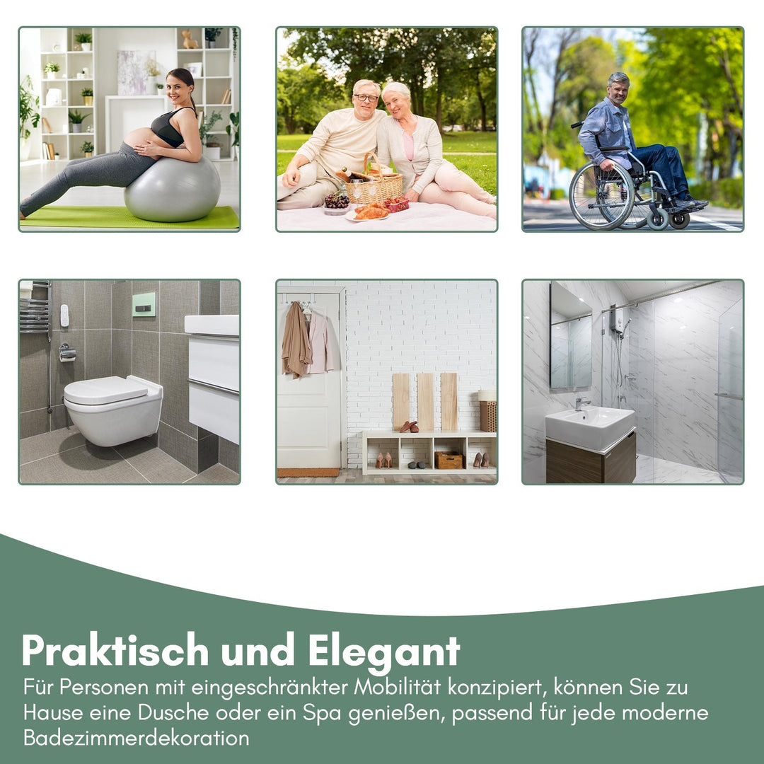 Foldable shower seat with armrests wall-mounted | Bowlift