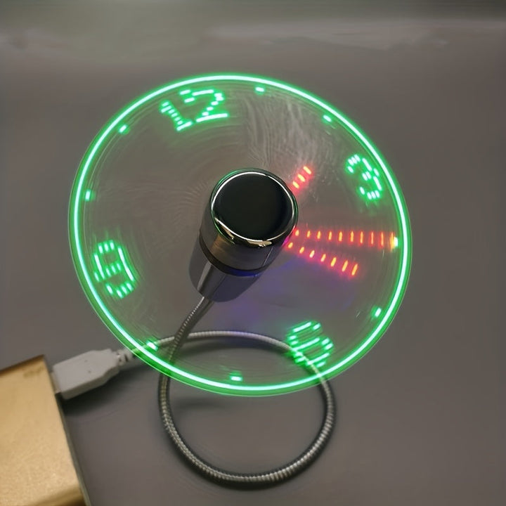 USB Desk Fan with LED Clock Display | Bowlift