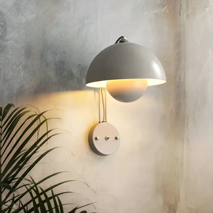 BudLume - Mushroom Light Cozy Scandinavian Wall Lamp Bowlift