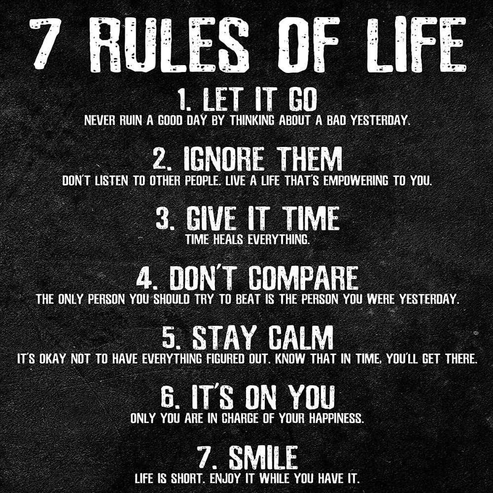 7 Rules of Life Motivational Poster | Bowlift
