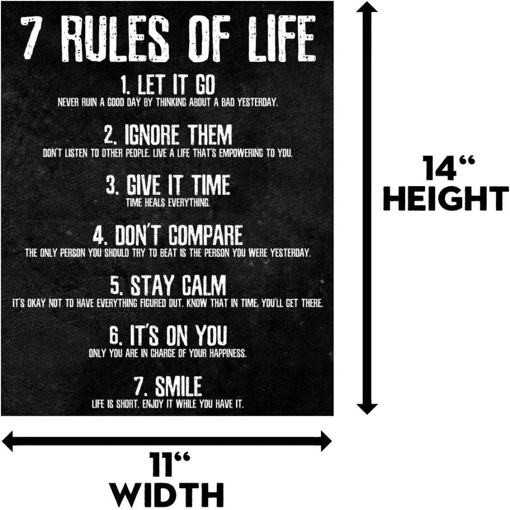 7 Rules of Life Motivational Poster | Bowlift