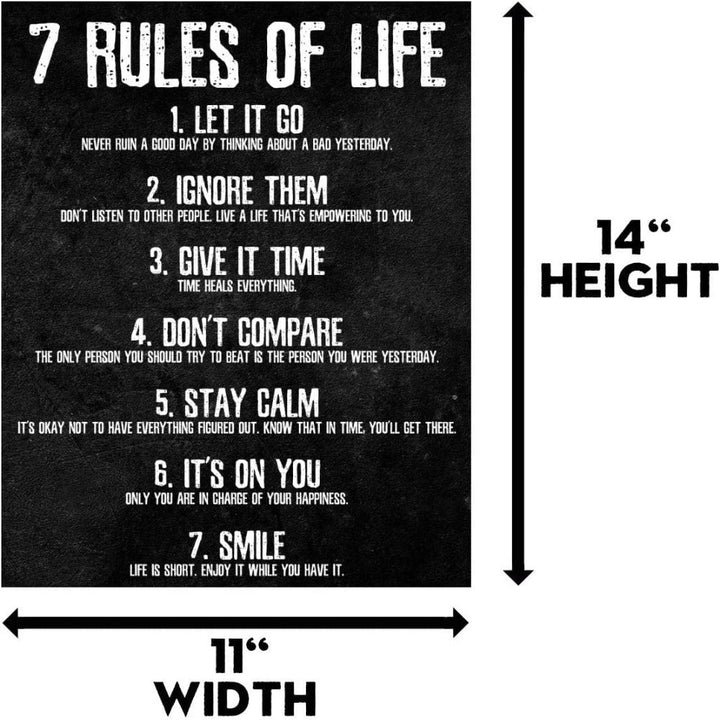 7 Rules of Life Motivational Poster | Bowlift