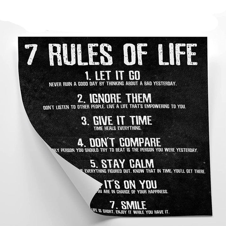 7 Rules of Life Motivational Poster | Bowlift