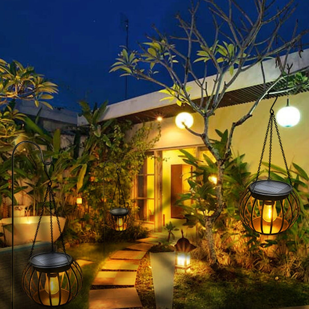 Solar Pumpkin Lantern Design LED Outdoor Hanging Decorative Light | Bowlift