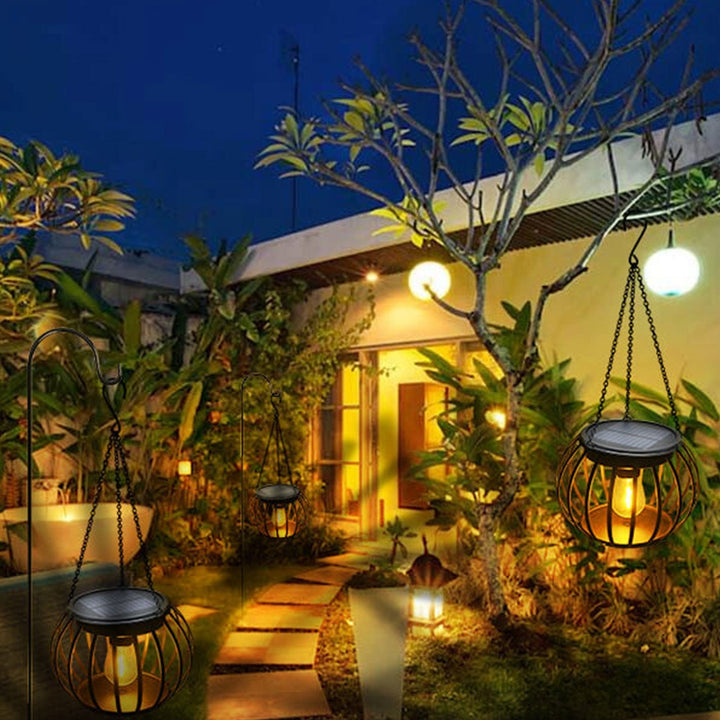 Solar Pumpkin Lantern Design LED Outdoor Hanging Decorative Light | Bowlift