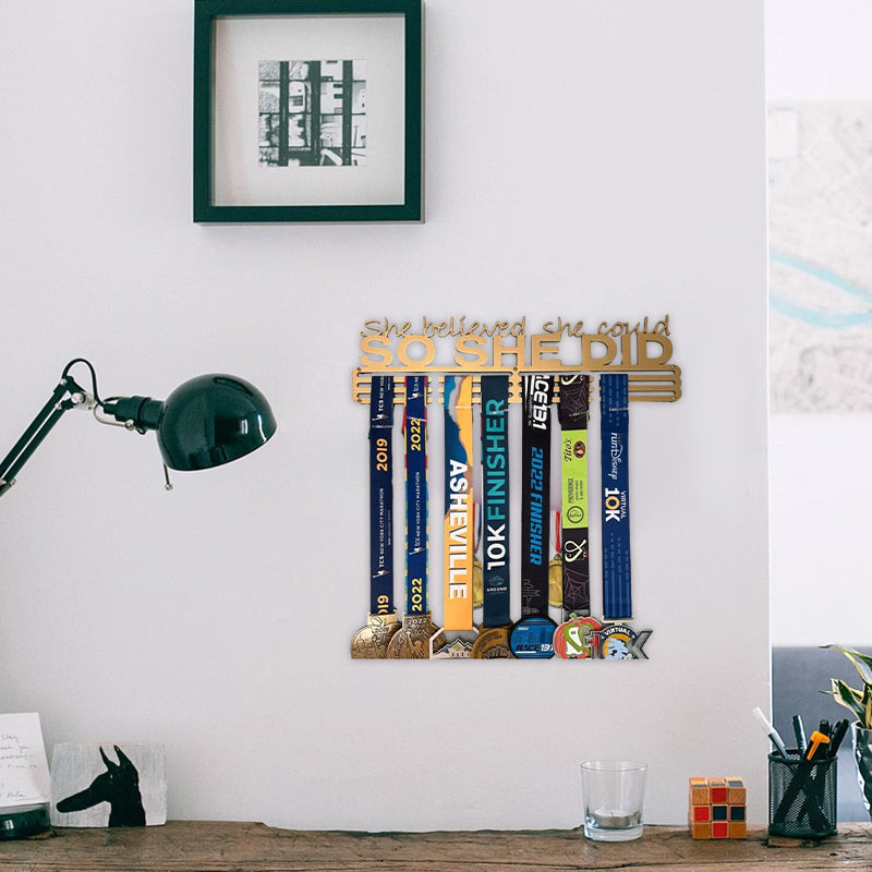 BowLift | Metal Letter Hooks - "She believed she could, so she did"