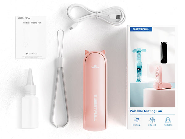 Misting Fan Portable, Handheld Personal Mister Fans | Bowlift
