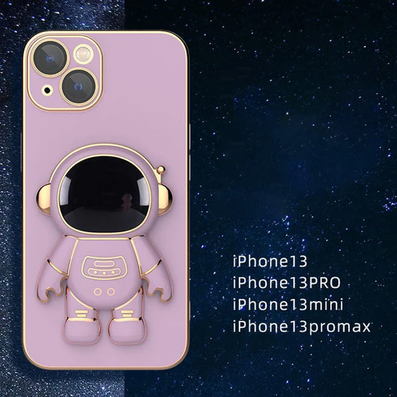 BowLift | 6D Plating Astronaut Hidden Stand Case Cover For IPhone