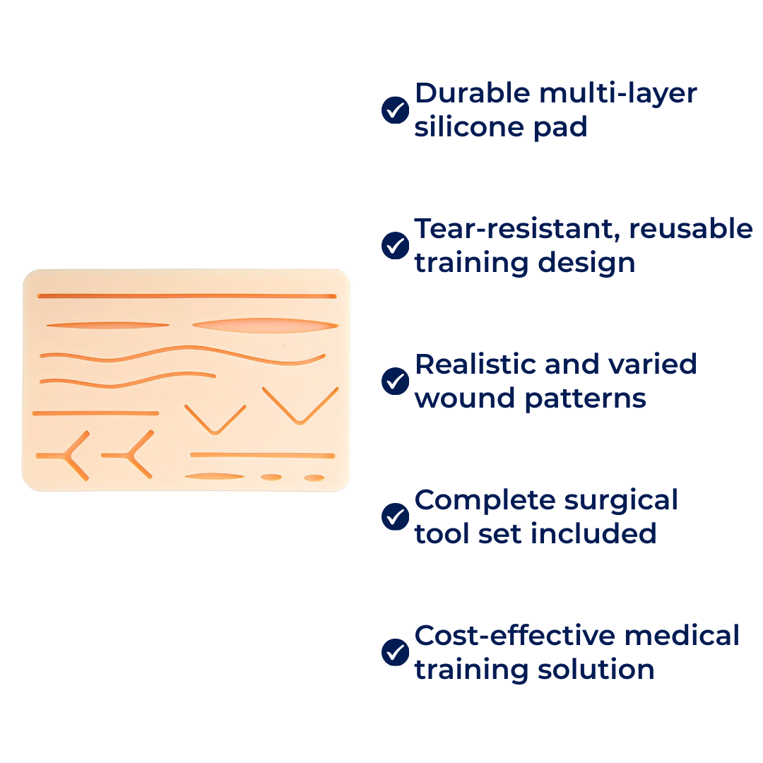 Durable Multi-Layer Silicone Pad with Tools – Tear-Resistant Reusable Training for Medical Students Bowlift
