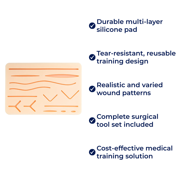 Durable Multi-Layer Silicone Pad with Tools – Tear-Resistant Reusable Training for Medical Students Bowlift