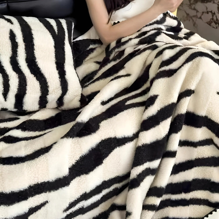 BowLift | Zebra Print Luxe Faux Fur Blanket