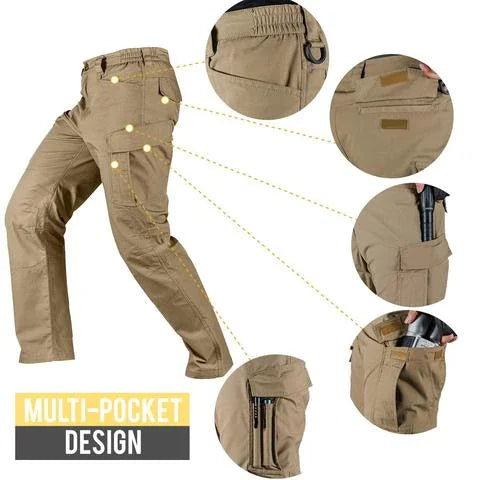 BowLift | Outdoor Tactical Waterproof Pants Army Fan Multi-Pocket Combat Pants Ripstop Water Resistant Quick Dry Hiking Pants Cargo Pants