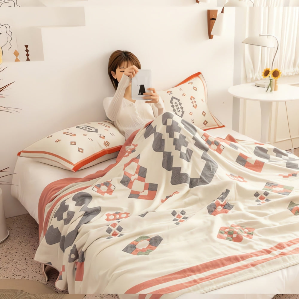 BowLift | Chevron Design Four-Layer Cotton Blanket