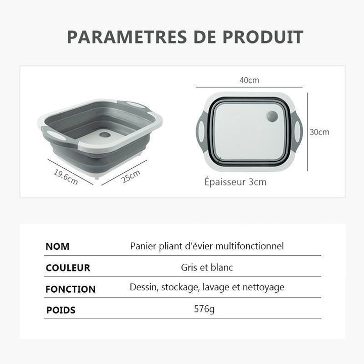 Ciaovie collapsible cutting board with dish container | Bowlift