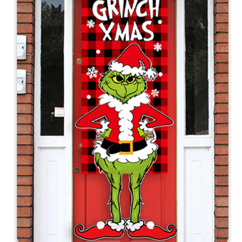 BowLift | Christmas Decoration Hanging Grinch Faceless Doll Door Hanging Flag Garden Flag