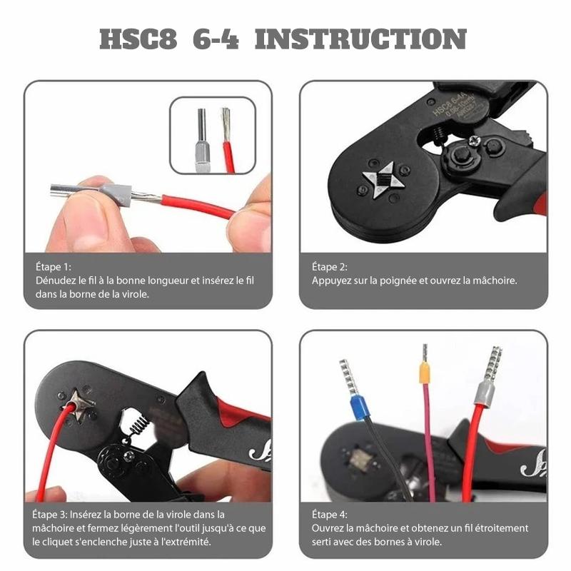End sleeves crimping tool set with cable lugs | Bowlift