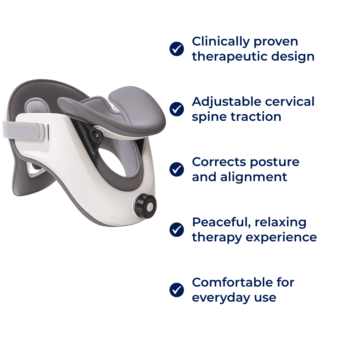 Instant Neck Pain Relief – Adjustable Inflatable Cushion – Improves Posture – Home & Office Use Bowlift