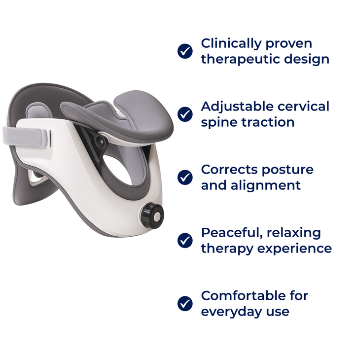 Instant Neck Pain Relief – Adjustable Inflatable Cushion – Improves Posture – Home & Office Use Bowlift