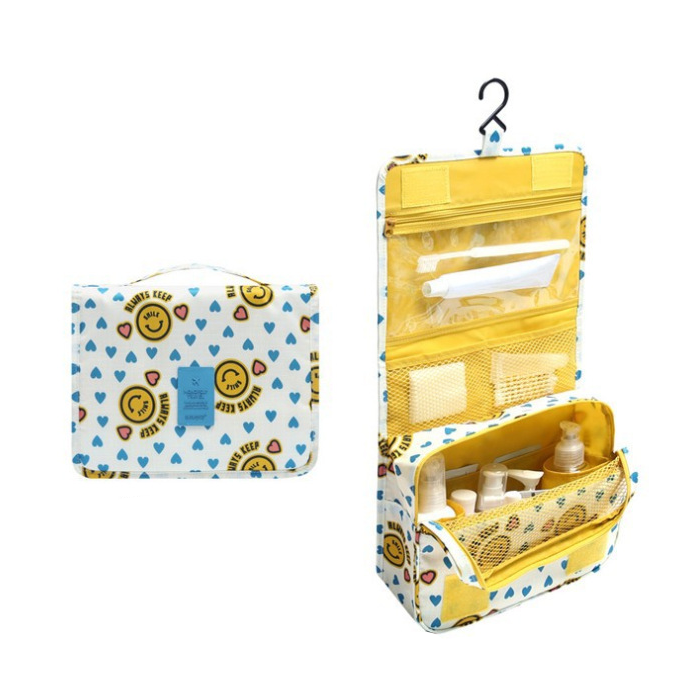 TravelEase – Water-repellent cosmetic bag with hook and compartments | Travel toiletry bag | Bowlift