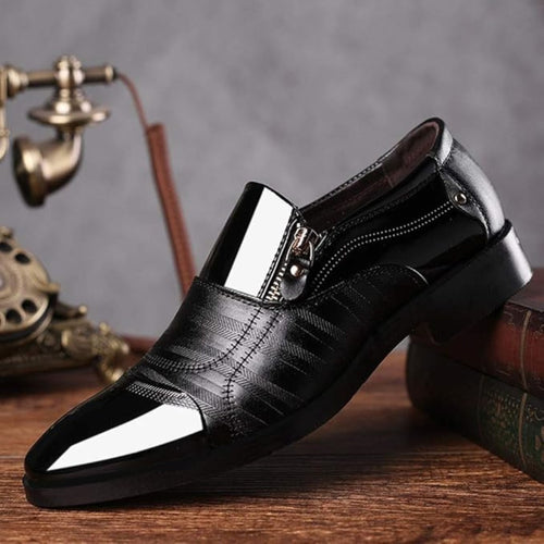 Pointed Toe Dress Shoes with Side Zip