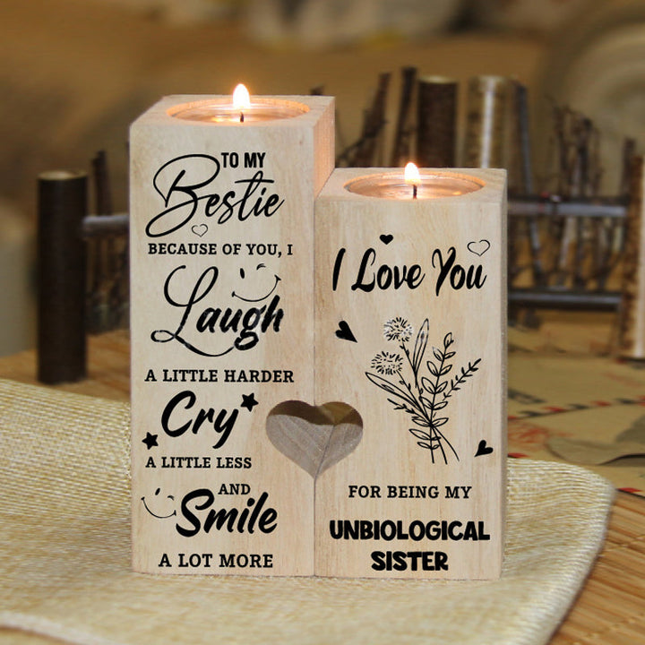 Smile A Lot More - Wooden Candle Holder with Candle Gift for Your Loved Ones | Bowlift