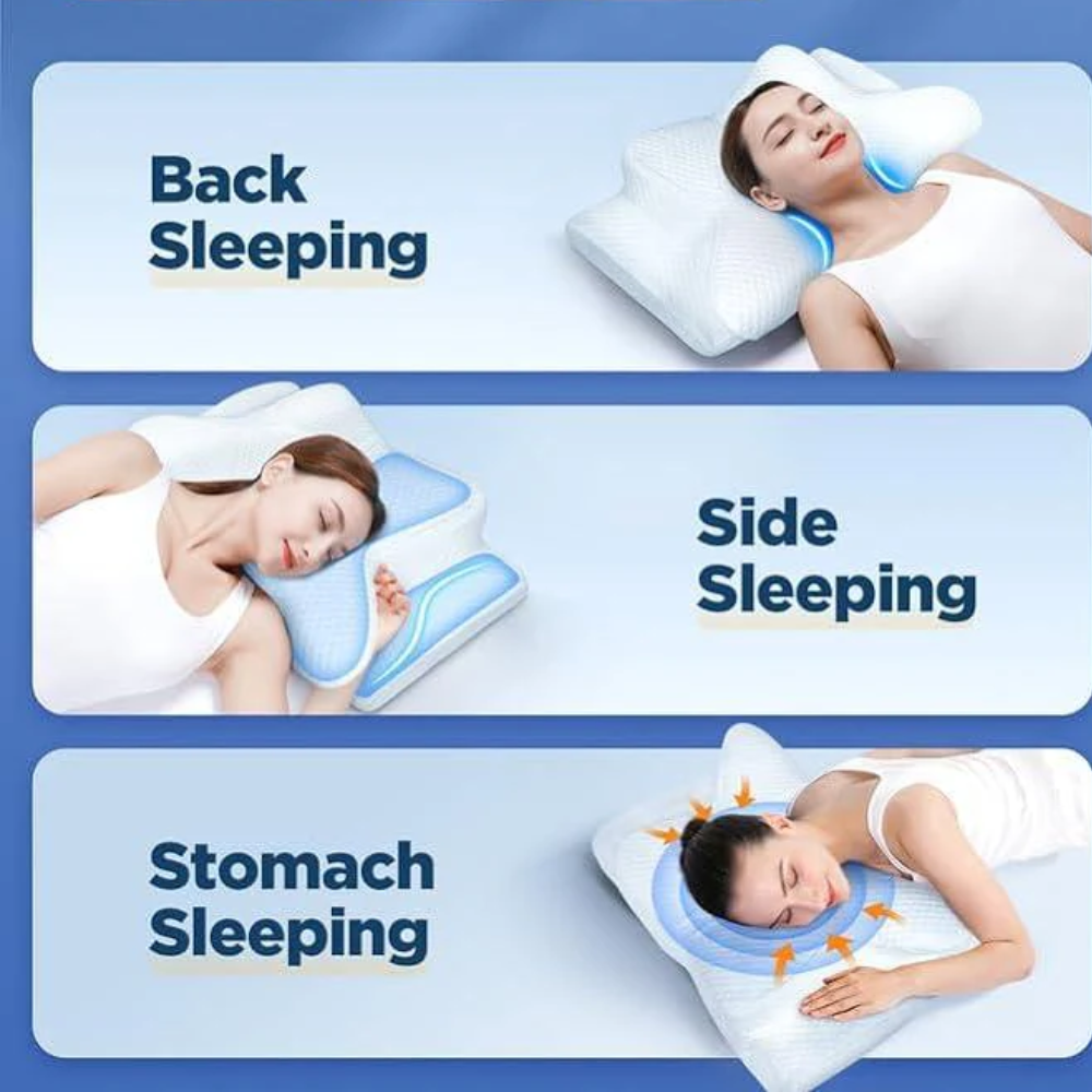 BowLift | Memory Foam Pillow for Ultimate Comfort – Sleeping Pillow with Ergonomic Butterfly Design for Deep Rest & All-Night Support