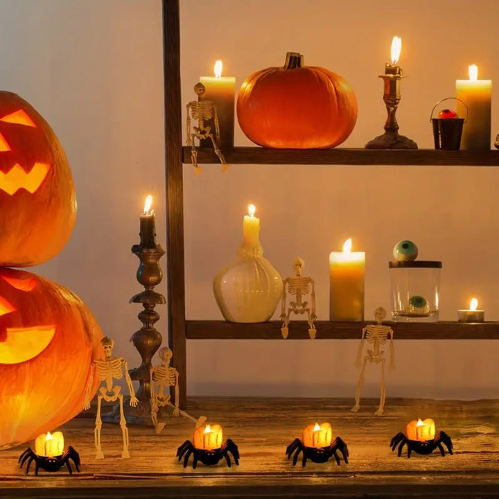BowLift | ️Halloween Spider Tealights Spooky Electric Flickering Artificial Candles