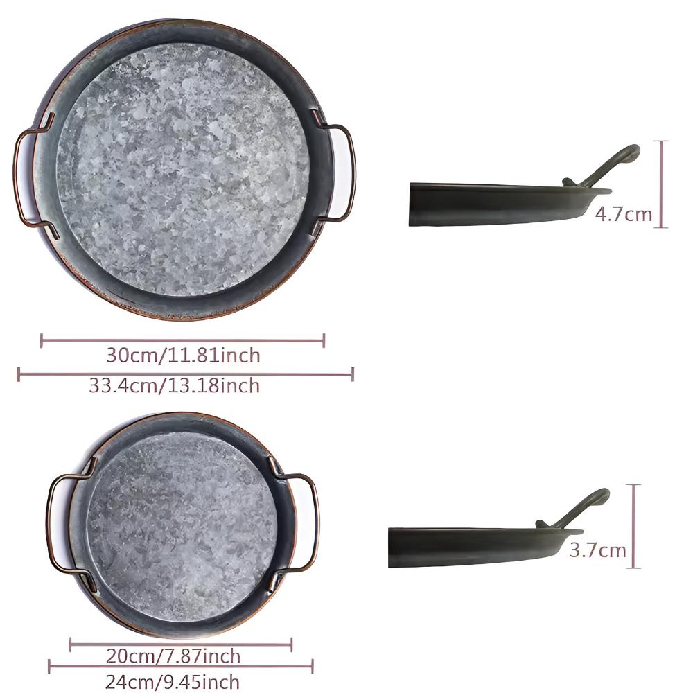 BowLift | Retro Round Metal Dinner Serving Trays
