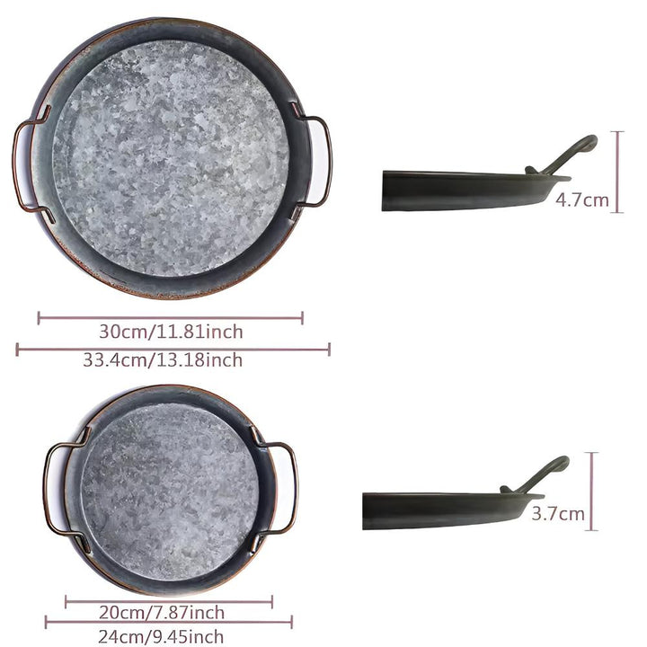 BowLift | Retro Round Metal Dinner Serving Trays