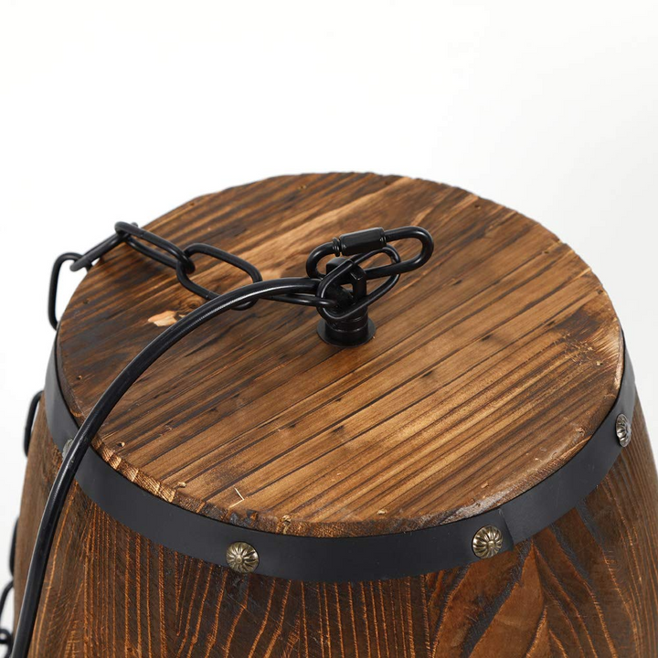 Retro wooden wine barrel pendant lamp | Bowlift
