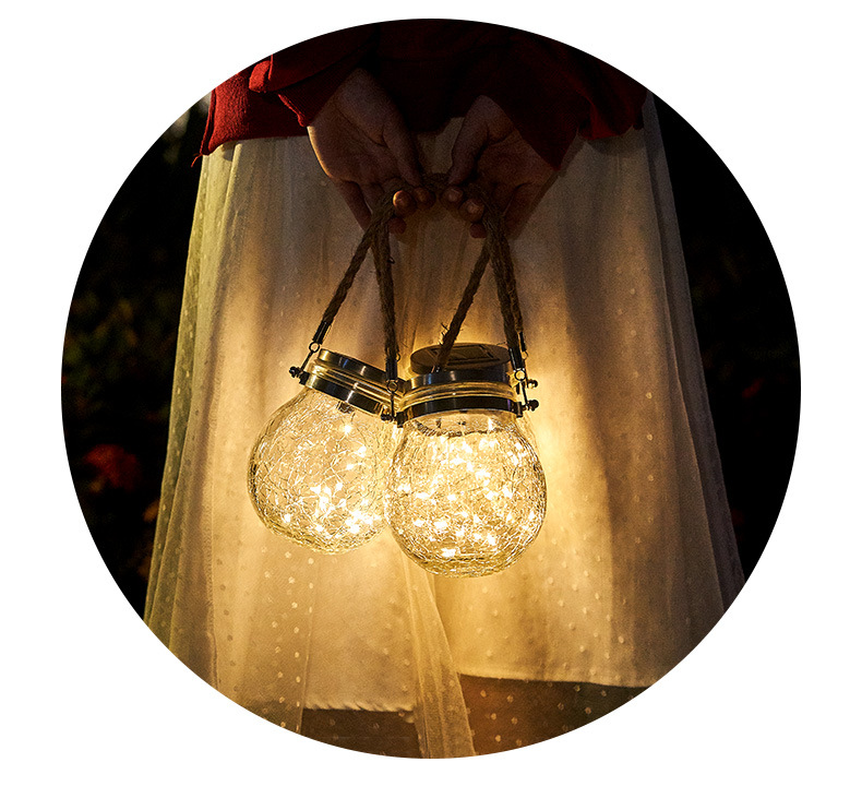 BowLift | Solar LED Lantern in Glass – Decorative Garden Lighting with Wire Lights and Carry Handle