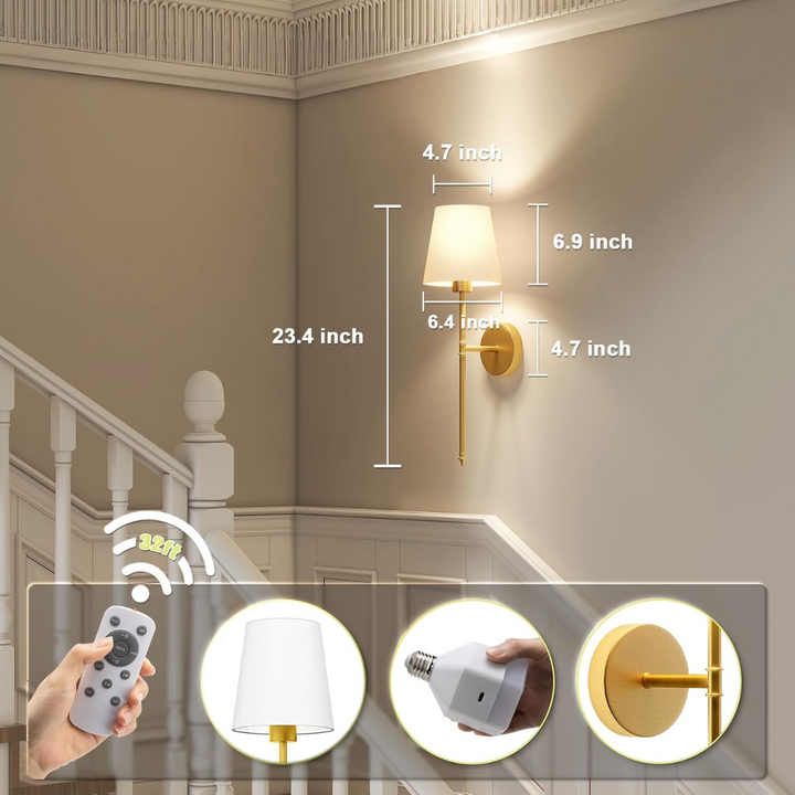 Wireless Wall Sconce Bowlift